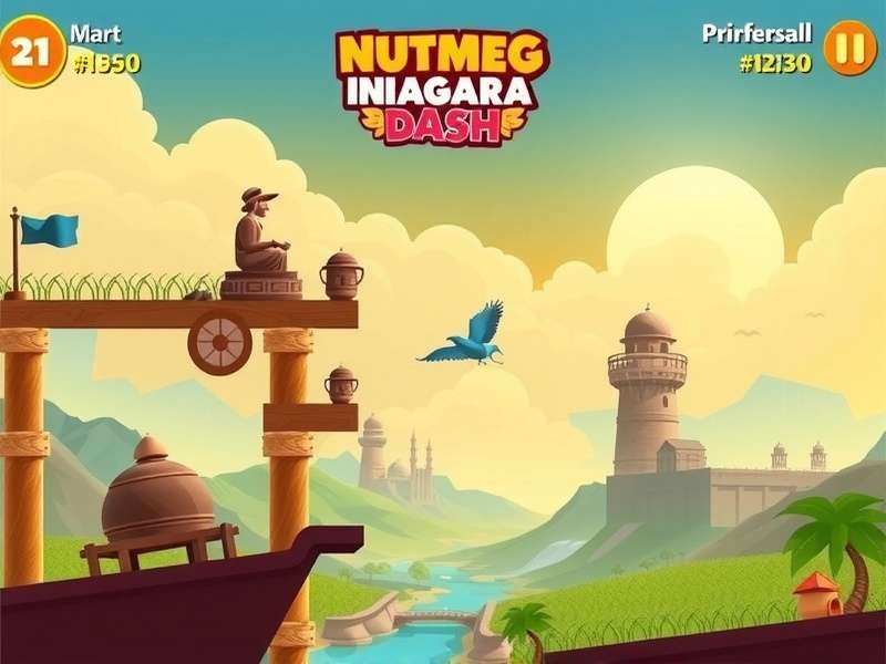 Nutmeg Niagara Dash Indian Adventure Gameplay Nutmeg Niagara Dash gameplay screenshot showing Indian landscapes